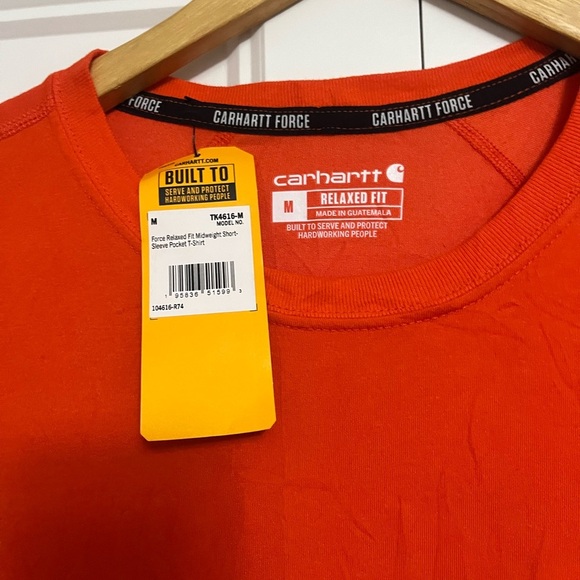 Carhartt Men's Orange Short Sleeve Tee - Picture 2 of 3